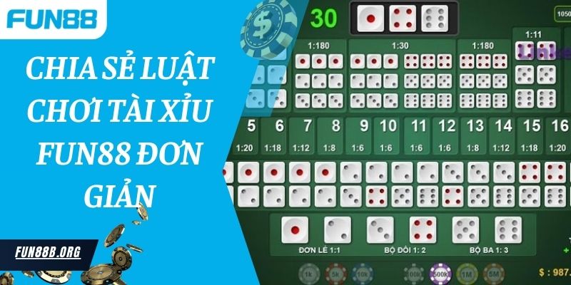 Chia sẻ luật chơi tài xỉu Fun88 đơn giản